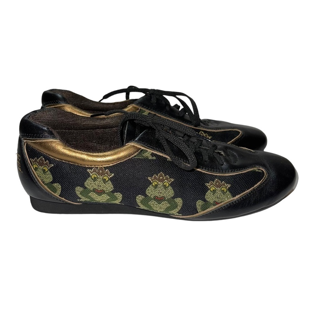 Braccialini Black Frog Women Sneakers Size 8.5/EU39 - Picture 2 of 8